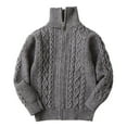 thumbnail image 2 of KAUOD Girls Full Zipper Crew Neck Sweater Ribbed Knit Thermal Stretchy Jackets Kids Winter Plain Long Sleeve Tops Clothes, 2 of 9