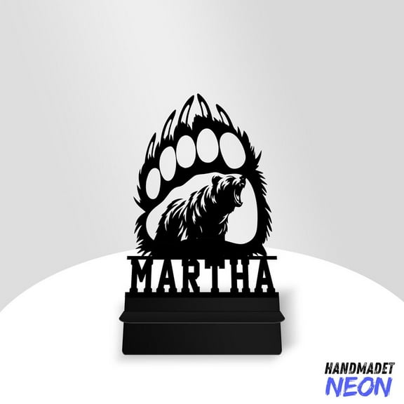 Handmadetneonsign Bear Phone Stand, Paw Bear Metal Cell Phone Desk, Paw Bear Phone Holder 95311