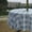 Blue Checkered, variant on Spring/Summer Wrinkle-Free Waterproof Outdoor Tablecloth with Umbrella Hole and Zipper, 60-Inch-by-84 Rectangle