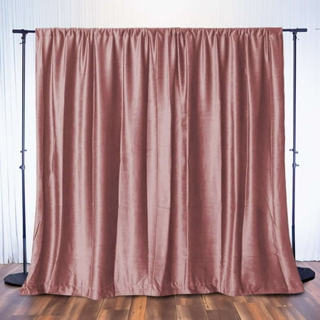 Efavormart 8ft H x 8ft W | Dusty Rose Premium Velvet Backdrop Drapes Curtains Panels | for Luxury Parties Baby Shower Wedding Ceremony Photography Outdoor Picnic Home Arch Decor