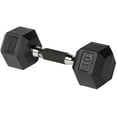 thumbnail image 1 of PRISP Rubber Encased Hex Dumbbell - Cast Iron Hand Weight for Home Gym, Exercise and Fitness with Rubber Grip; Sold Individually, 1 of 8