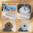 thumbnail image 3 of Spin Mop and Bucket Set with Self Separation Dirty Clean Water System, Wringing 360° Rotating Square Head for Home Floors Cleaning (1.0 (2 Pads)), 3 of 5