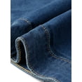thumbnail image 5 of Agnes Orinda Women's Plus Size School College Denim Jackets Collarless Long Sleeve Button Down Casual Jean Coats with Pocket 2X Dark Blue, 5 of 6