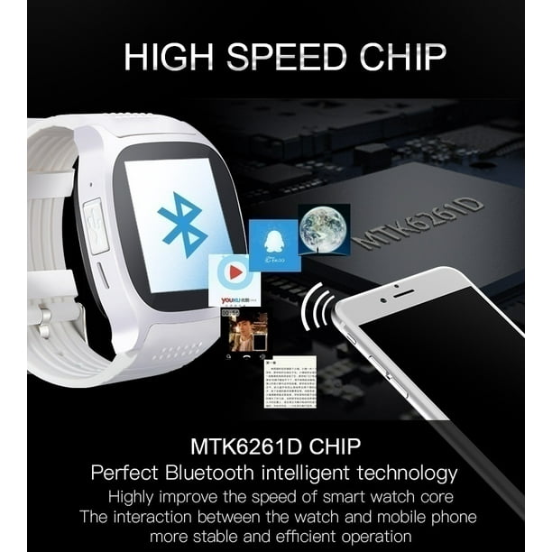 Newest T8 Bluetooth Smart Watch with Camera Music Player Facebook Whatsapp Sync SMS Smartwatch Support SIM TF Card for Android Walmart
