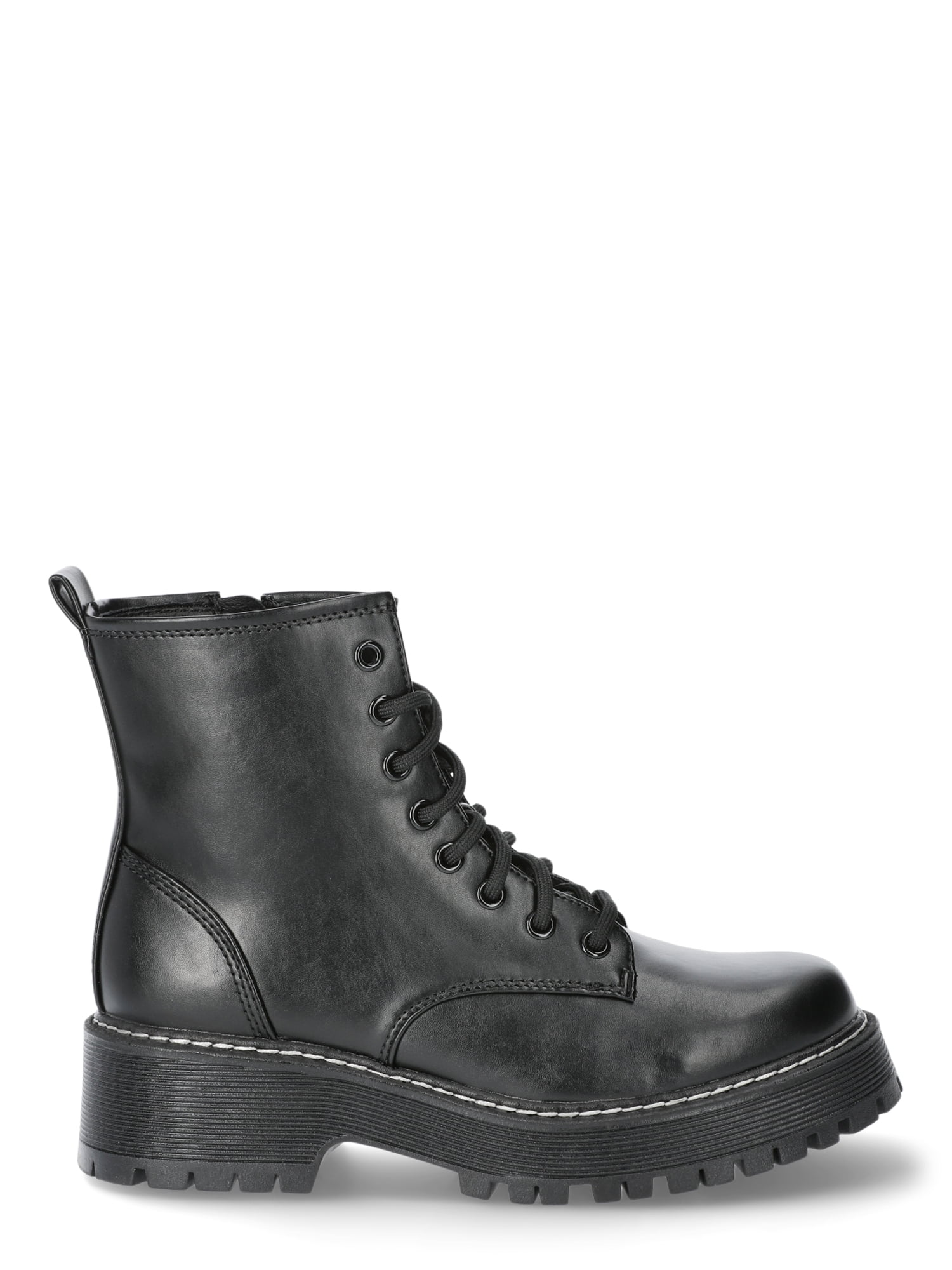 Oslo black chunky lace up boots hotsell