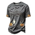 thumbnail image 2 of YNGKMEA Halloween Shirts for Men Novelty Graphic Tshirts Spooky Pumpkin Skeleton Costume Short Sleeve Crewneck Tops for Holiday Party Festive, 2 of 4