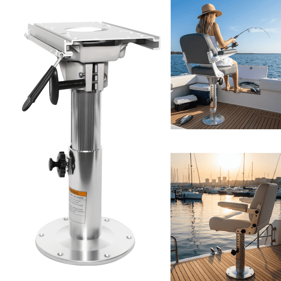Boat Seat 360 Swivel Slider & Pedestal Kit 13-18 Inch, Silver Aluminum Heavy Duty Base for Fishing Yacht