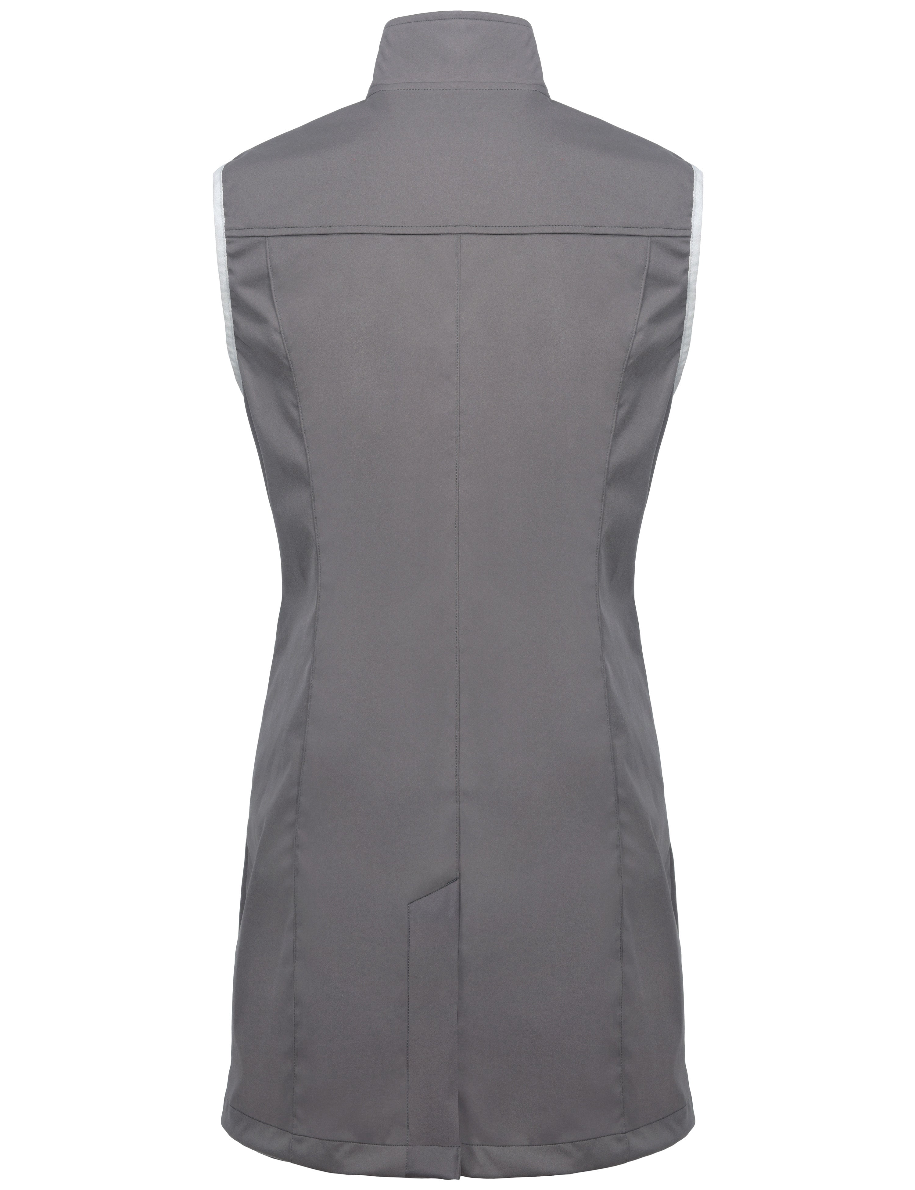 Little Donkey Andy Women's Lightweight Softshell Long Vest, Windproof Sleeveless Jacket for Golf Running Hiking Travel Gray L