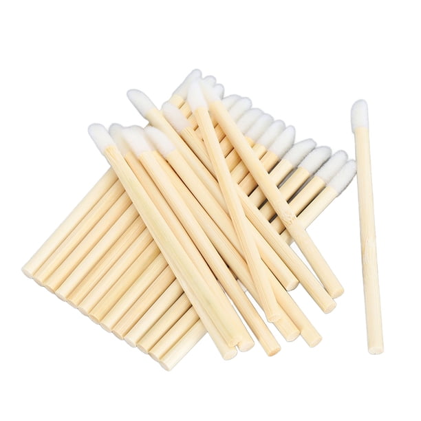 Cepillo De Labios Con De Bambú, 100 Piezas, Herramienta De Belleza Multifuncional Desechable, Aplicador De Lápiz Labial Con De Bambú, Multiusos Para Cocina