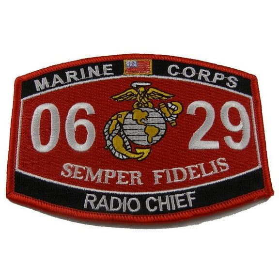 MARINE CORPS 0629 RADIO CHIEF SEMPER FIDELIS MOS PATCH USMC EAGLE GLOBE ANCHOR