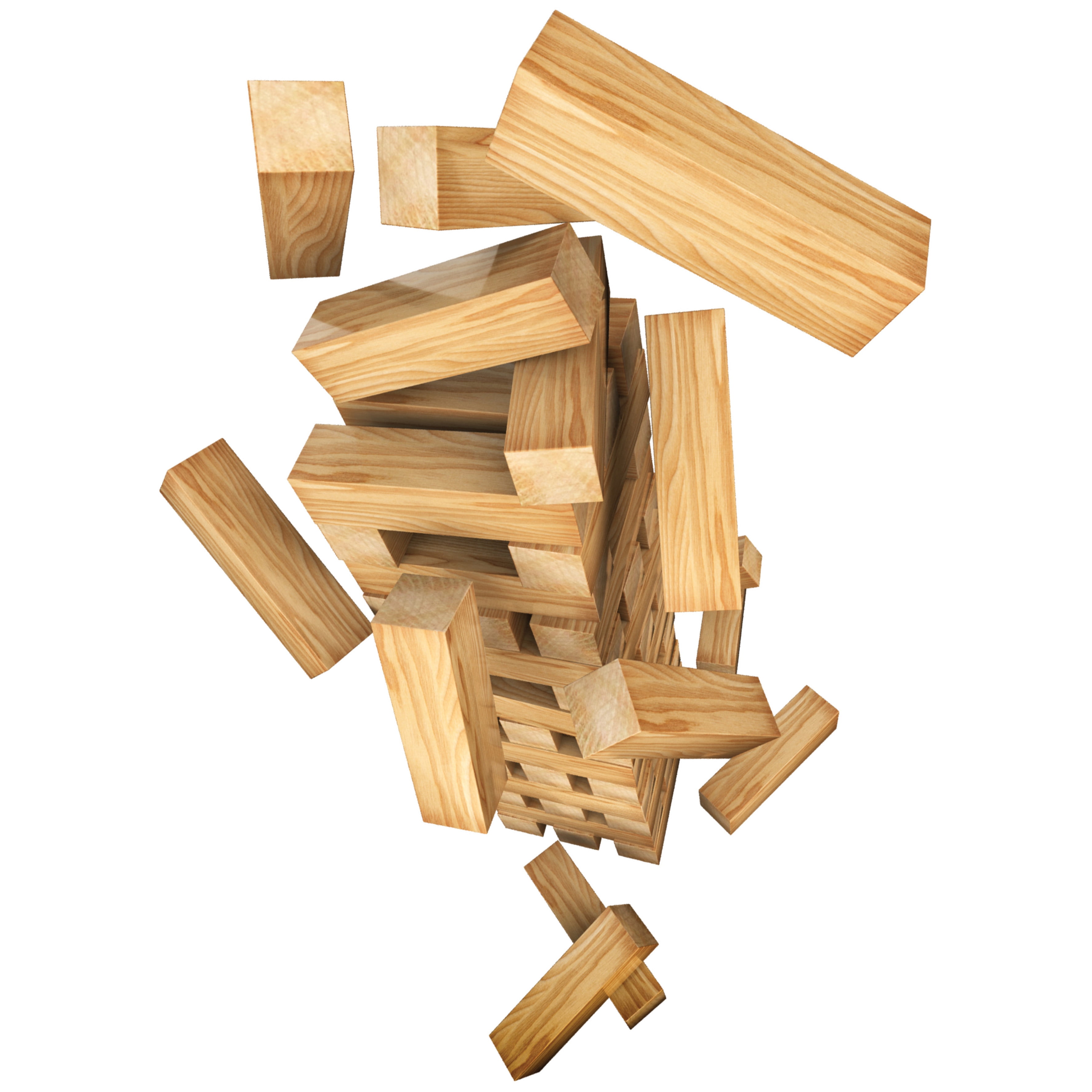 Timber Tower Wood Block Stacking Game - 48 Piece Guinea
