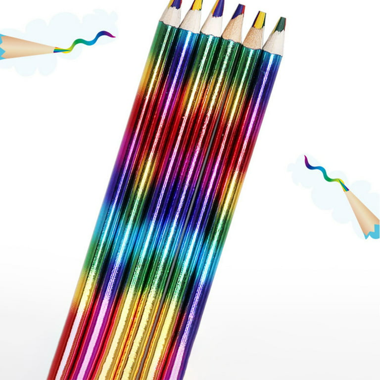30 Pieces Rainbow Colored Pencils for Kids, 4 in 1 Colored Pencils, Rainbow  Pencil, Assorted Colors Pencil for Adult and Kids Coloring for Drawing  Stationery, 