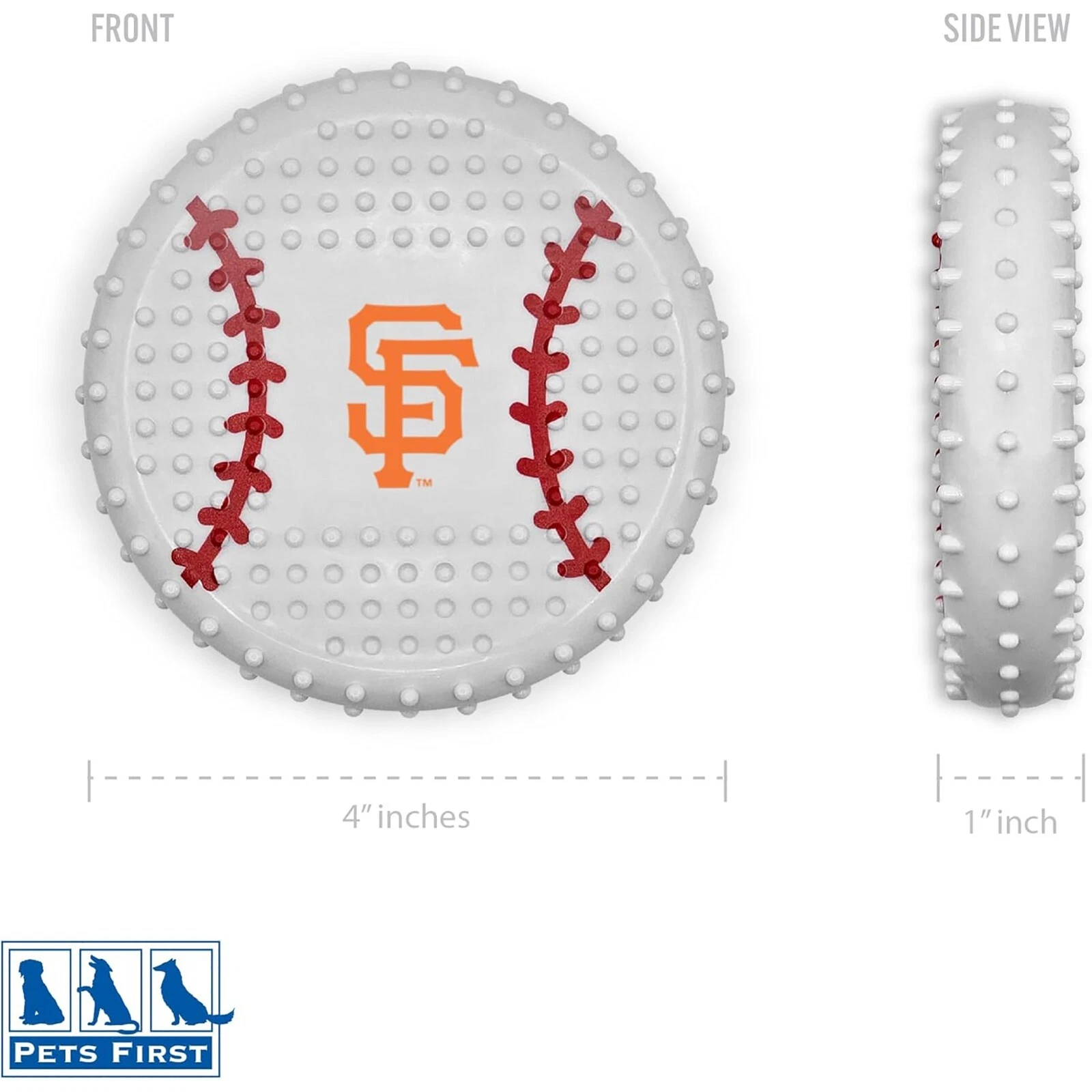 Pets First MLB Hard-Nylon Baseball Flavored Dog Chew Toys for Aggressive Chewers