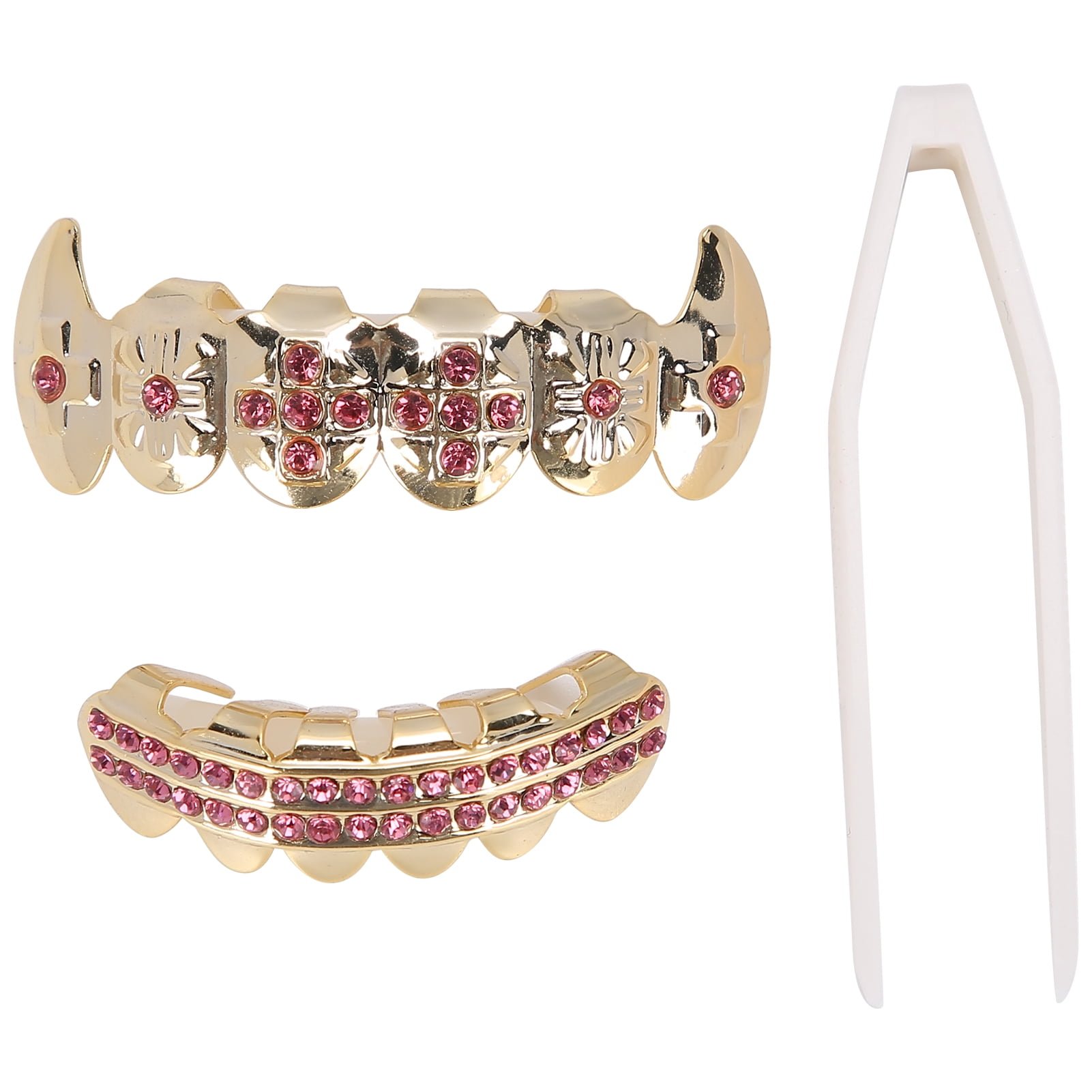 Oubit Orthèse de Dents en Métal Or Dentition Ensemble Hip Hop Or Dentition Bracket Intégration Transparente