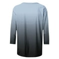 thumbnail image 4 of Tops for Women 3/4-sleeved Round-neck Gradient Printing Casual T-shirt Loose Top Gray S, 4 of 6