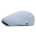 thumbnail image 4 of Comfortable Men's Cotton Newsboy Cap Flat Hat Classic Herringbone Pattern Adjustable Fit for Golf Cabbie Driving Daily Wear (Sky Blue), 4 of 4