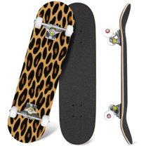 31'' Complete Skateboard 7 Layer Canadian Maple Double Kick Deck Skateboards Leopard Leopard spots Fashion cheetah print Popular texture Skate Board for Beginner Adult Gifts