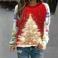 thumbnail image 2 of Turilly Christmas Tree Printed Sweatshirts for Women Loose Fit Round Neck Sweatshirt, 2 of 4