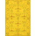 thumbnail image 1 of Ahgly Company Machine Washable Indoor Rectangle Oriental Yellow Traditional Area Rugs, 7' x 10', 1 of 4