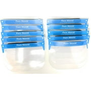Full Face Safety Face Shield Transparent Breathable Visor Windproof Dustproof Shield With Protective Clear Film Elastic Band Unisex Comfort Sponge Bulk (10-Pack)