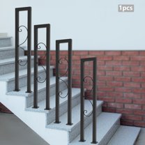 U-Shaped Stair Handrail, Curved Pattern, Free Standing Metal Railing for Stairs