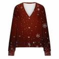 thumbnail image 5 of Horkkom Cardigan for Women Christmas Snowflakes Print Fleece Cardigans Holiday Button Down Soft Jacket M, 5 of 6