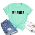 thumbnail image 1 of Warrior Shirt Cancer T-shirt Ribbon Shirts Awareness Tee Women's Survivor Gift Breast Cancer Tshirt, 1 of 3
