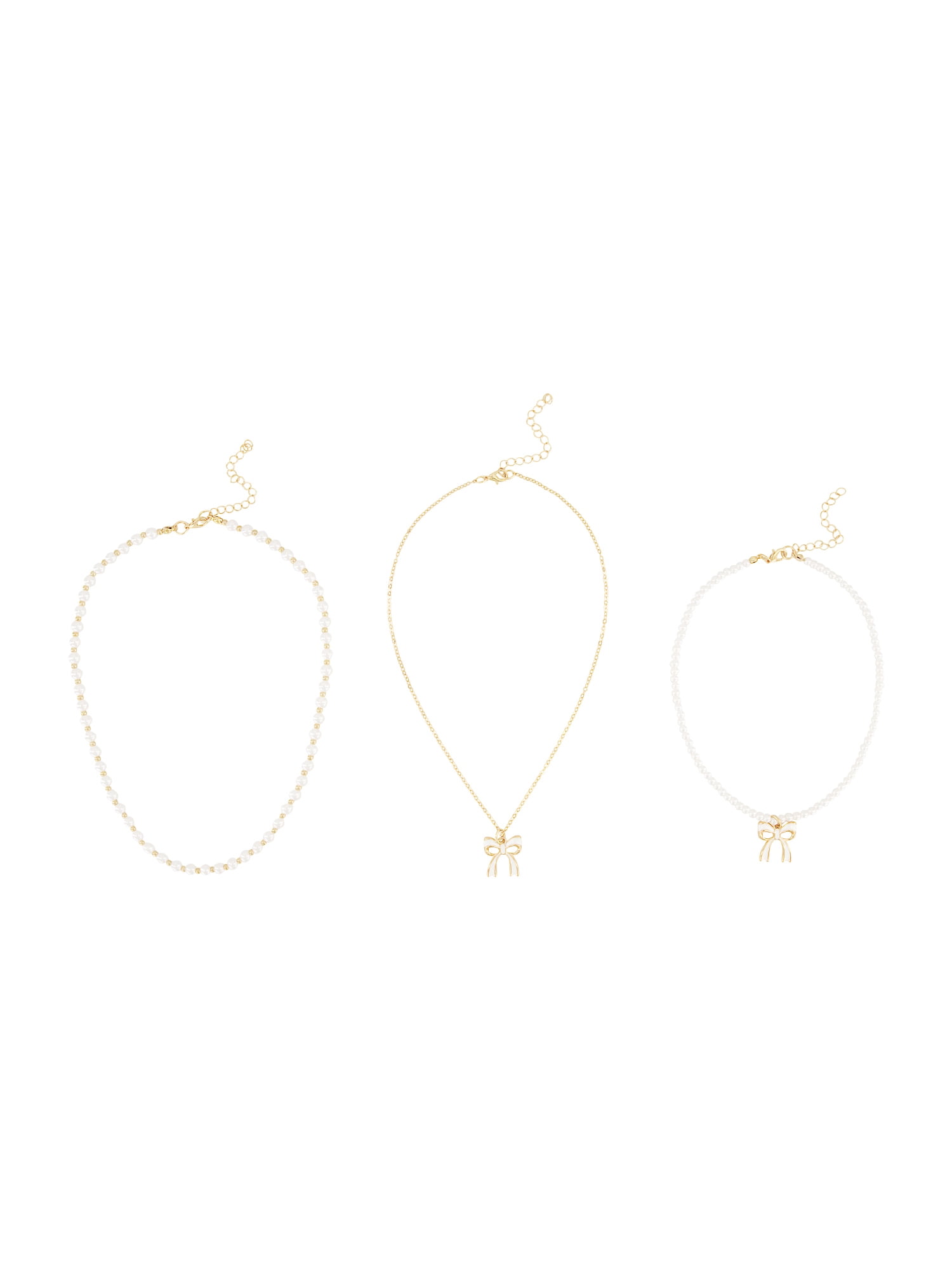 Claire's Necklace Set - Bow, 3pcs