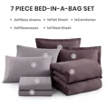thumbnail image 6 of Amberspace Cationic Dyeing 7-piece Bed in a Bag Comforter Set with Sheets,Dark Purple,Queen, 6 of 6