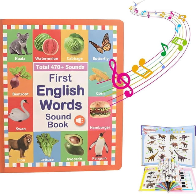 My First English Sound Toy 470 Words, 21 Themes, Fun Game,Press to Learn