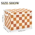 thumbnail image 5 of Yayeee Collapsible Cube Storage Bin with Lid Fabric Closet Decorative Basket with Handles, Rusty Orange Plaid, 5 of 7