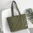 thumbnail image 3 of Bolso de hombro acolchado para mujer bolso acolchado Simple de pana bolso de compras para exteriores para mujer, 3 of 9