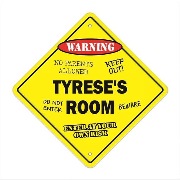 12 x 12 in. Crossing Zone Xing Room Sign - Tyreses