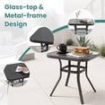 thumbnail image 2 of MOALCOFER 3 Pieces Bistro Set, Patio Rocking Chairs with Gray Cushions & Glass-Top Table for Garden, Pool, Backyard, 2 of 6