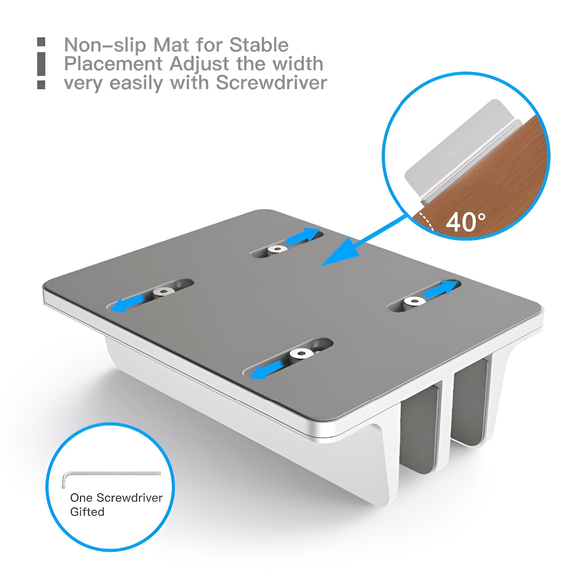 BEQU 2 Slots Vertical Laptop Stand/Holder (Silver), Heavy Duty Aluminum, Anti-Slip Silicone Pad, Adjustable, Fits All IPADs/Tablets/Laptops (MacBook/Windows/Linux/Chromebook upto 17.3 inches)