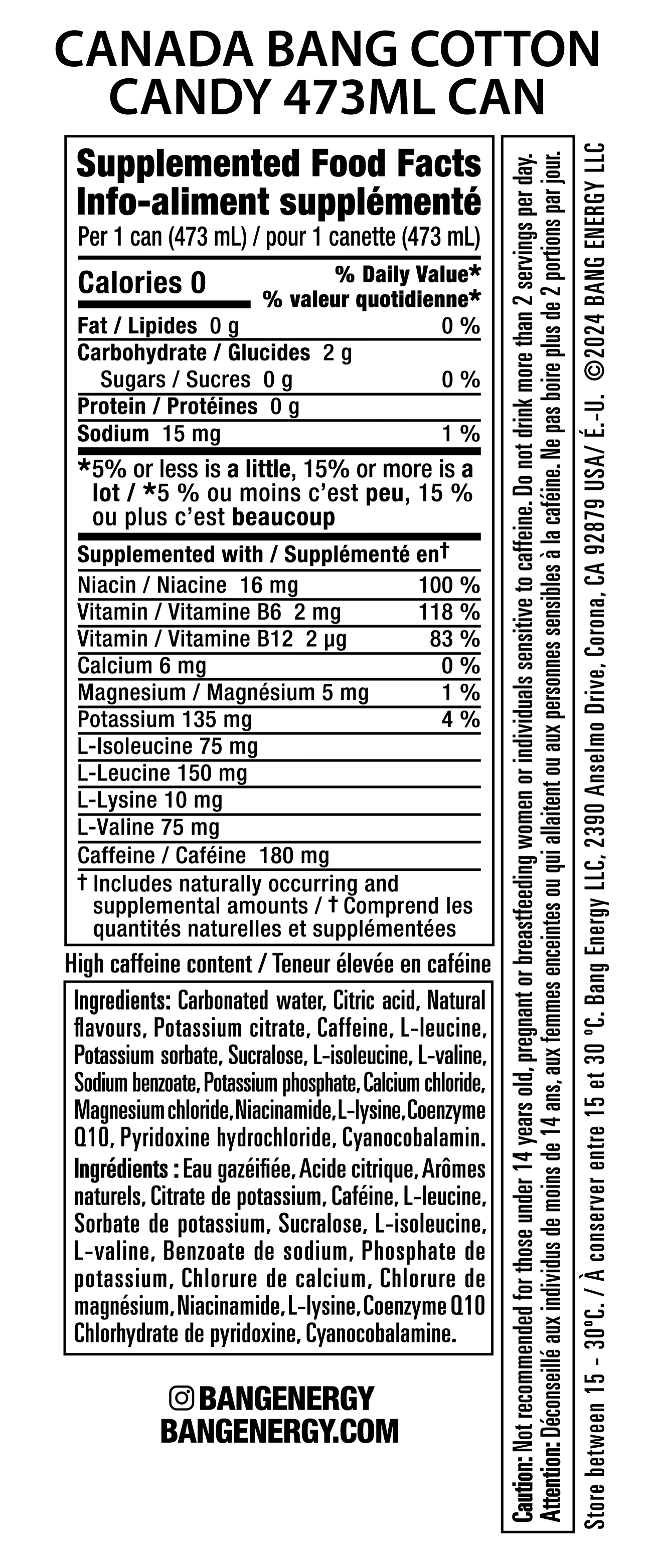 Bang Energy Barbe à Papa Barbe à Papa Energie