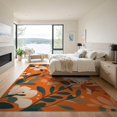 thumbnail image 3 of ODIKA 9'x12' Orange Blossom Timeless Floral Design Washable Area Rug Elegant Vintage Garden VII Inspired Patterns Non-Shedding, Easy Care for Master Suite, California King, Under Bed, 3 of 7