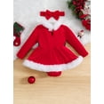 thumbnail image 4 of Infant Baby Girl Christmas Dress 3M 6M 12M 18M 24M Santa Claus Romper Dress Long Sleeve Christmas Dress Cute Winter Clothes, 4 of 10