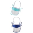 thumbnail image 1 of 2x 2-Heart Bowknot Satin Flower Girl Basket Suministro 2 Colores, 1 of 9