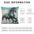 thumbnail image 5 of Shangniulu Pillowcase Freedom Black Arabian Horse Through Splashes of Water Seaside ,Throw Pillow Covers Decorative for Couch and Bed for Boy Girl 18X18 Inches, 5 of 5