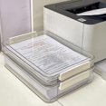 thumbnail image 3 of Stackable File Storage Box Transparent Desktop Drawer Document Storage Case Exam Paper Organizer With Lid Household Dustproof Container, 3 of 4