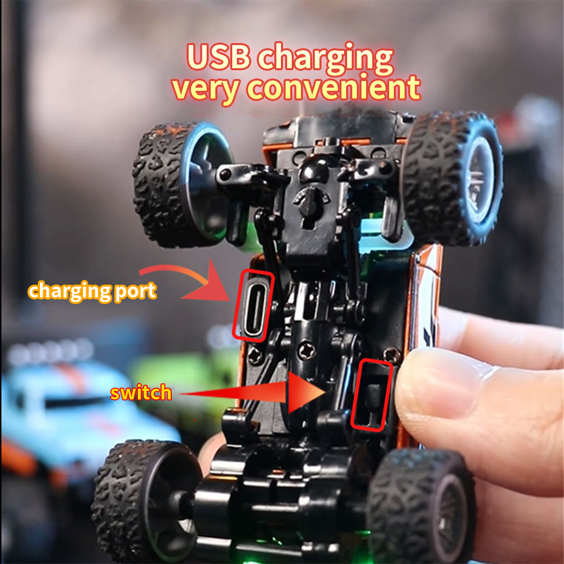 1/64 Mini RC Car, 2.4GHz Proportional Alloy Remote Control Car with 3-Speed Adjustment, Multi-Player Anti-Interference System & Precise Steering – Fun Mini Desktop Toy for Adults