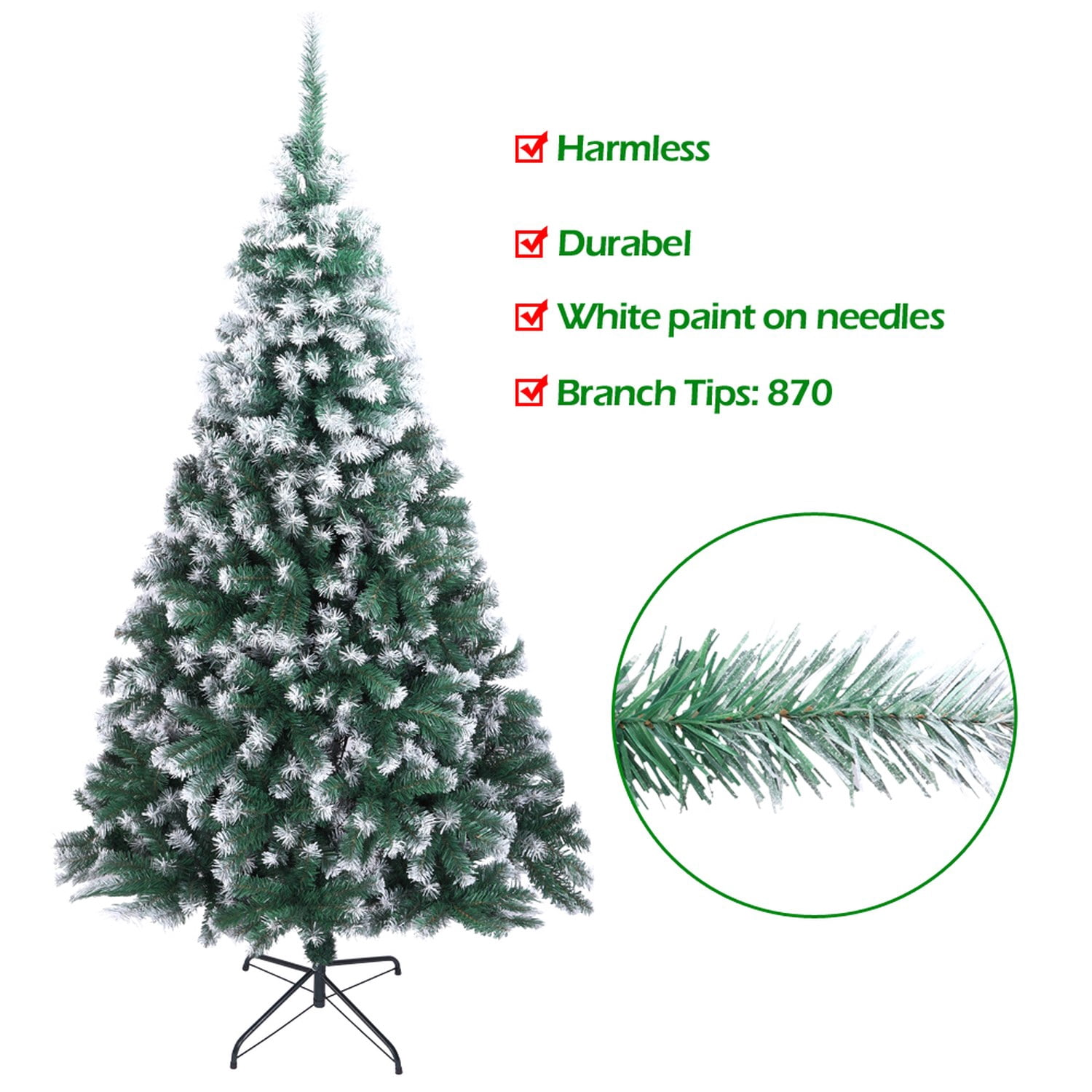 Astoutdoor 7 ft White PVC Christmas Tree with 870 Branches