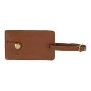 Royce - Luggage tag - with window - strap - 2.8 in x 4.49 in - rectangular - black - genuine leather