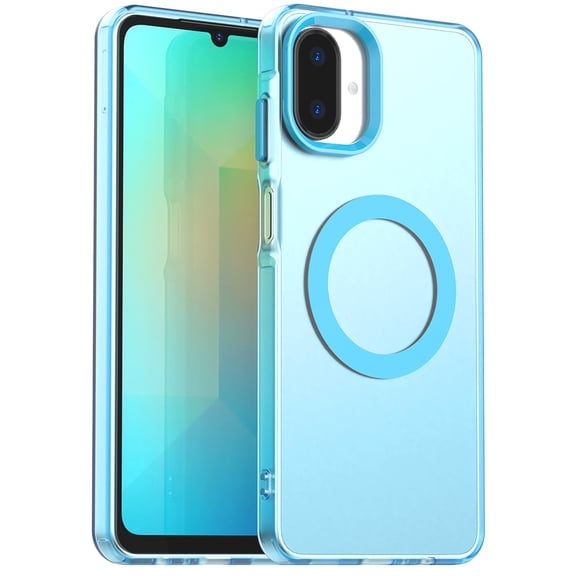 For Samsung Galaxy A07 Case Compatible with MagSafe, Slim Fit Protective Phone Cover Shockproof Translucent Matte Case Anti-Yellow Military Grade Protection For Samsung Galaxy A07,Blue