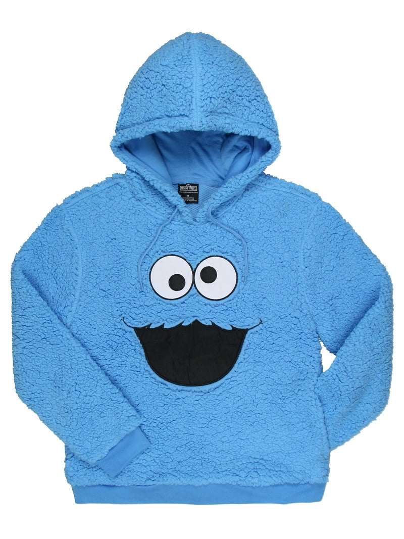 Sesame Street Women's Cookie Monster Embroidered Face Plush Fleece