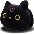 thumbnail image 1 of Almohada de felpa de gato negro de 35cm, lindo gatito de peluche, almohada para dormir, tapicería para niñas y niños, 1 pieza JM, 1 of 6