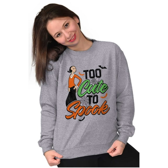 Popeye Olive Oyl Too Cute Halloween Women Crewneck Sweatshirt Brisco Brands S