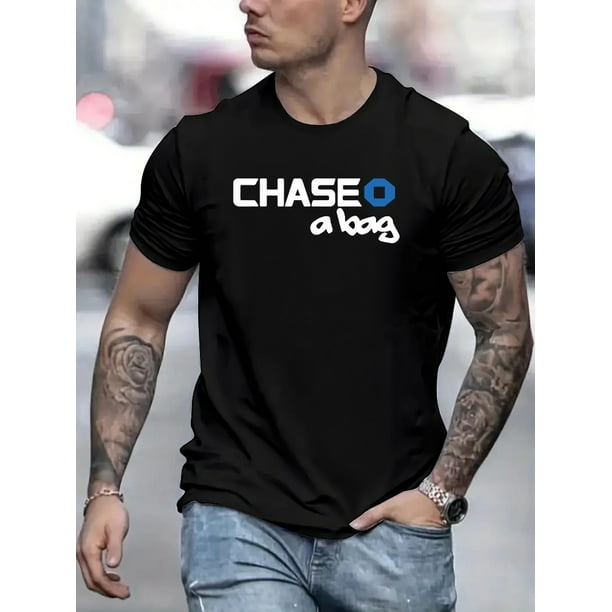 Camiseta cómoda de algodón Chase A Bag: cómoda camiseta de manga corta de verano 100 % algodón con estampado Chase A Bag.