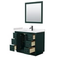 thumbnail image 3 of Wyndham Collection Miranda 42" Wood&Marble Single Bathroom Vanity in Green/Black, 3 of 7